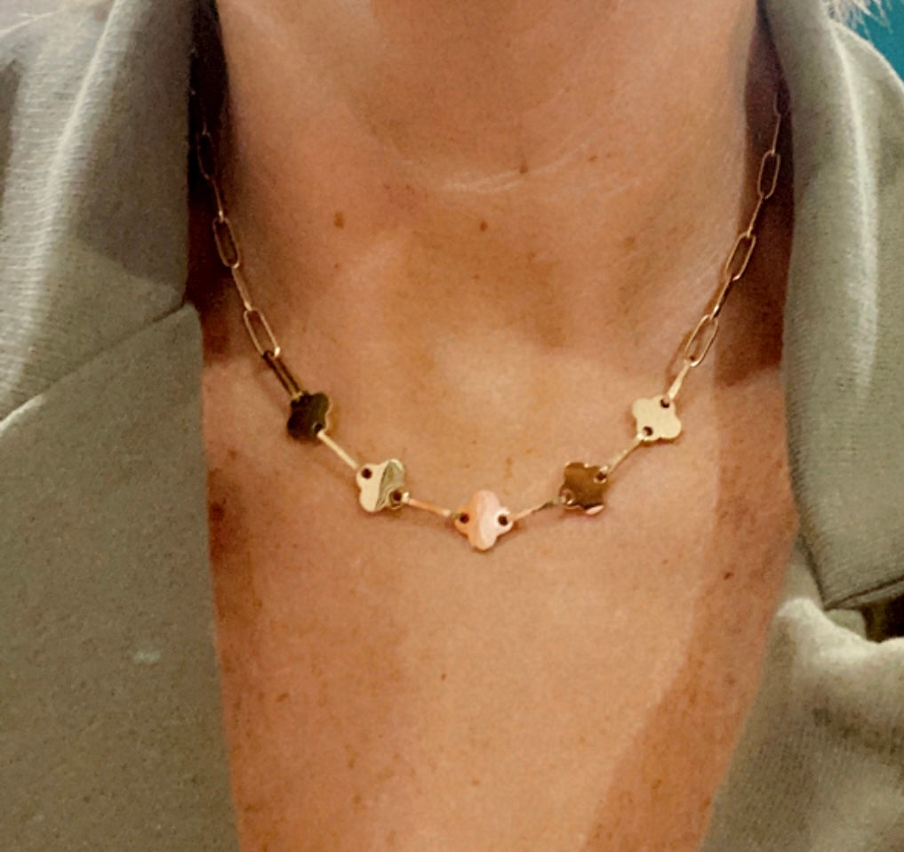 Collier trèfle doré CALI