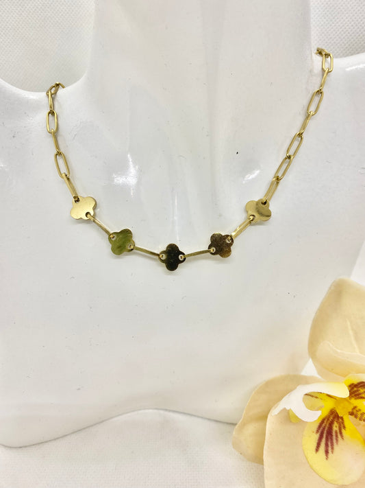 Collier trèfle doré CALI