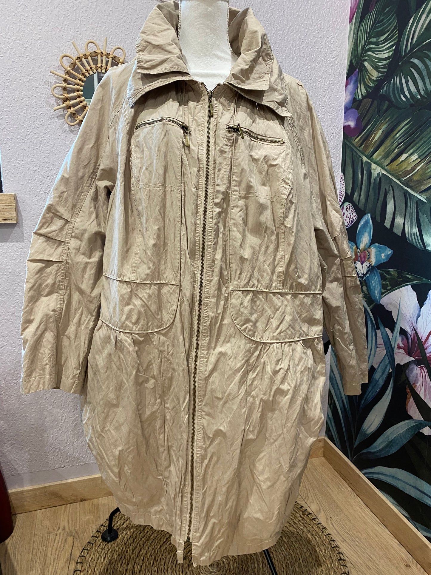 PARKA beige mi-longue