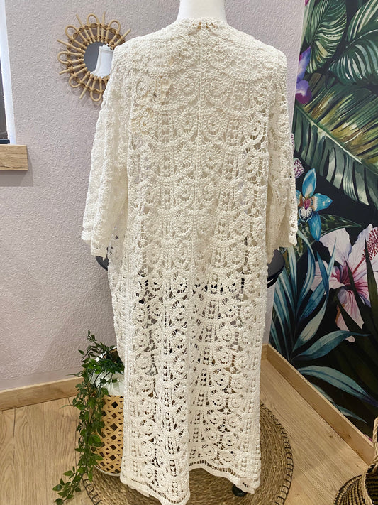 GILET long en crochet