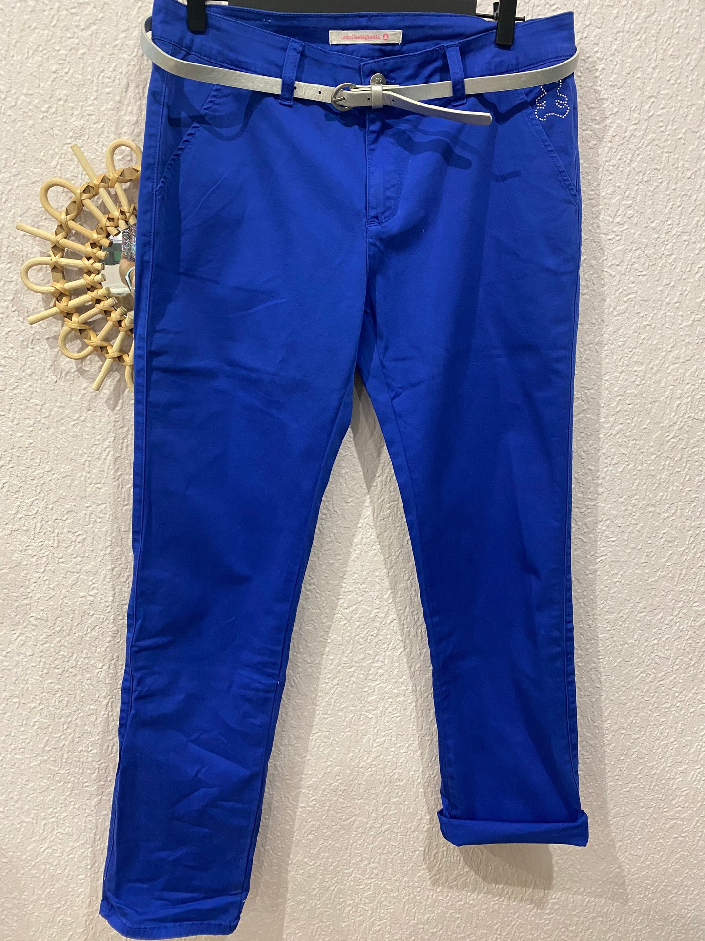 PANTALON  bleu & ceinture
