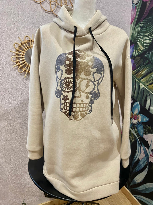 SWEAT beige pailleté