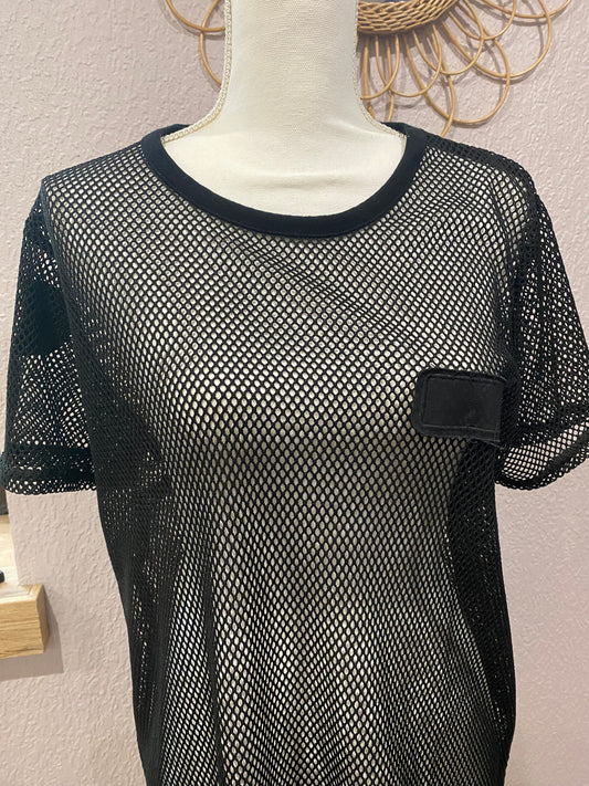 TEE-SHIRT long résille noire