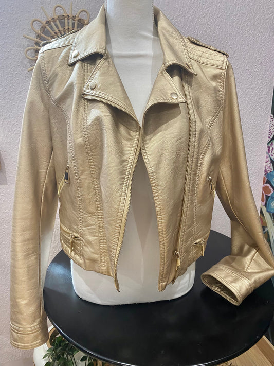 VESTE dorée style perfecto