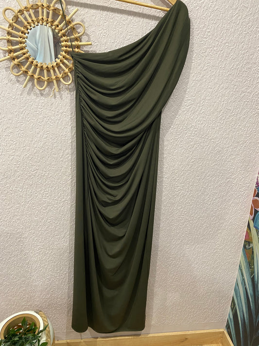 ROBE  longue asymétrique drapée