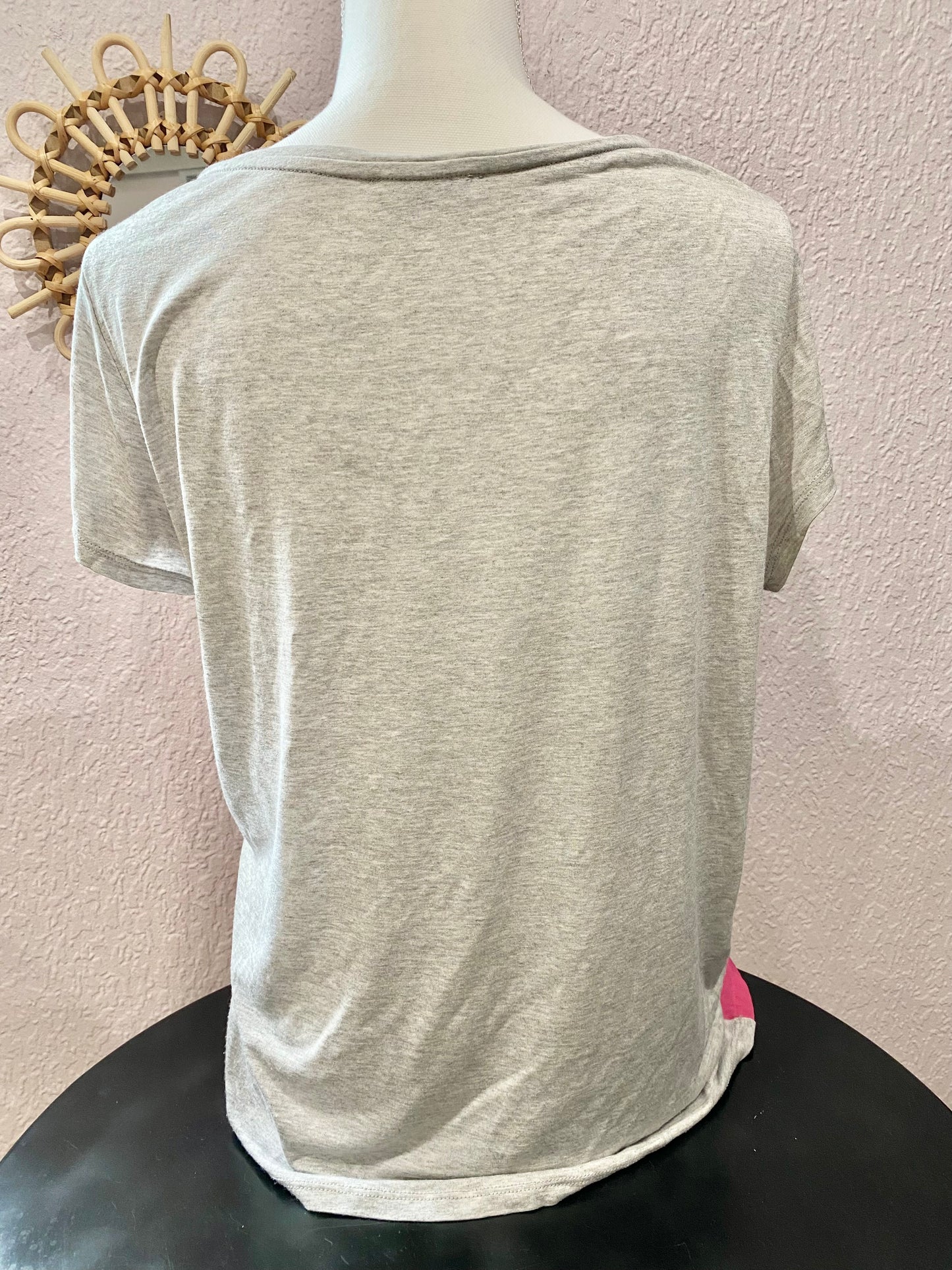 T-SHIRT imprimé bi-matière